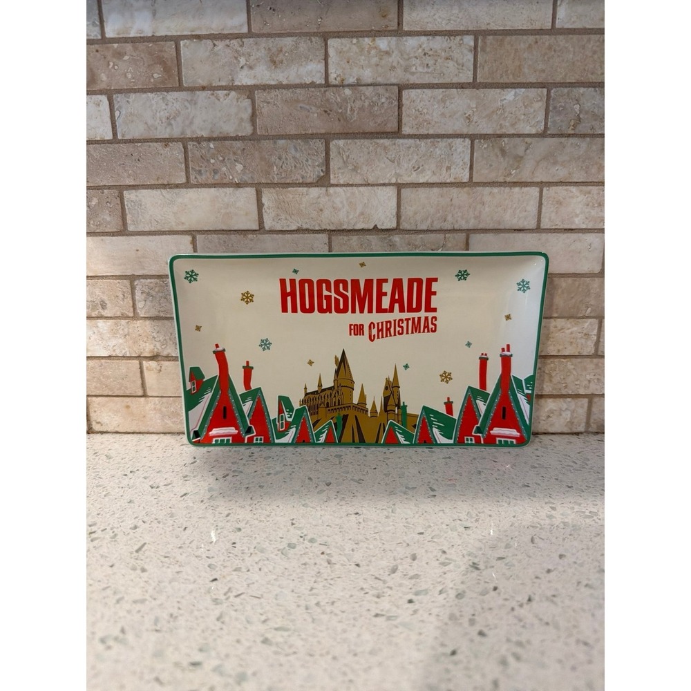 Harry Potter Hogsmeade For Christmas Serving Tray Hogwarts Holiday Collectible